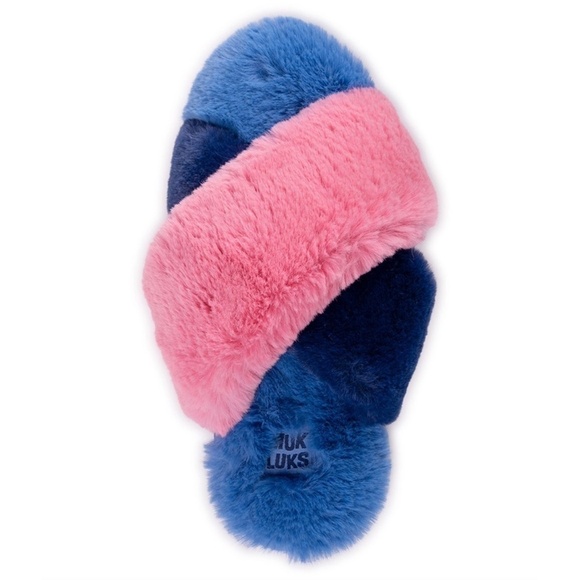 MUK Luks Slippers Raspberry Morning Glory Ultra Soft Cosy Faux Fur Memory Foam - Picture 2 of 7